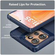 For Motorola Edge 50 Carbon Fiber Brushed Texture TPU Phone Case(Blue)