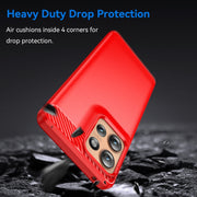 For Motorola Edge 50 Carbon Fiber Brushed Texture TPU Phone Case(Red)