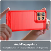 For Motorola Edge 50 Carbon Fiber Brushed Texture TPU Phone Case(Red)