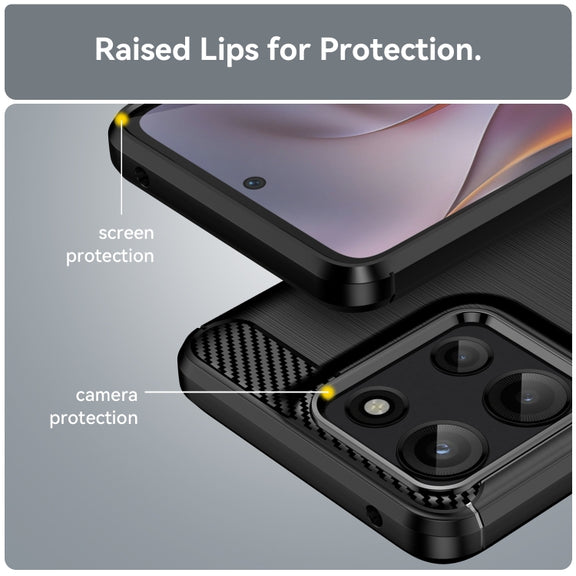 For Motorola Moto G 5G 2025 Carbon Fiber Brushed Texture TPU Phone Case(Black)