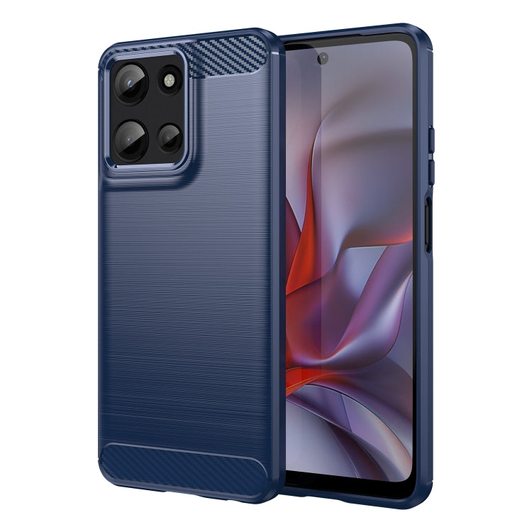 For Motorola Moto G 5G 2025 Carbon Fiber Brushed Texture TPU Phone Case(Blue) - free shipping - PMC TechLife - Order now!
