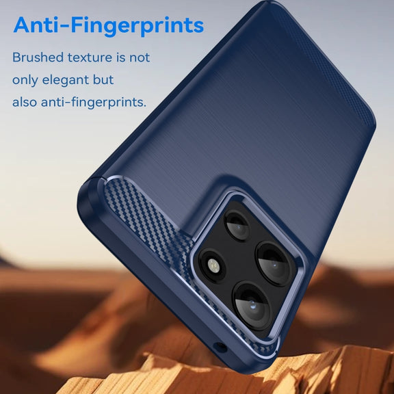 For Motorola Moto G 5G 2025 Carbon Fiber Brushed Texture TPU Phone Case(Blue)
