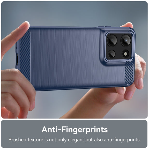 For Motorola Moto G 5G 2025 Carbon Fiber Brushed Texture TPU Phone Case(Blue)