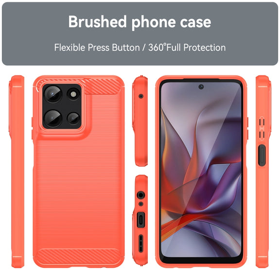 For Motorola Moto G 5G 2025 Carbon Fiber Brushed Texture TPU Phone Case(Red)