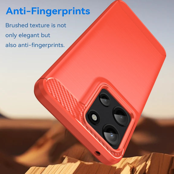 For Motorola Moto G 5G 2025 Carbon Fiber Brushed Texture TPU Phone Case(Red)