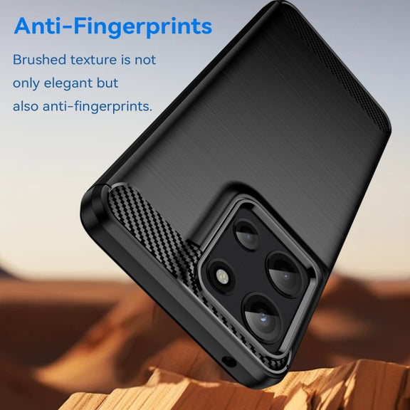 For Motorola Moto G Play 2025 Carbon Fiber Brushed Texture TPU Phone Case(Black)