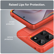 For Motorola Moto G Play 2025 Carbon Fiber Brushed Texture TPU Phone Case(Red)