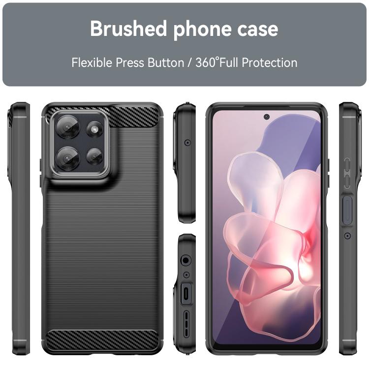 For Motorola Moto G Power 2025 Carbon Fiber Brushed Texture TPU Phone Case(Black)