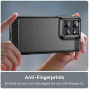 For Motorola Moto G Power 2025 Carbon Fiber Brushed Texture TPU Phone Case(Black)