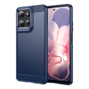For Motorola Moto G Power 2025 Carbon Fiber Brushed Texture TPU Phone Case(Blue)