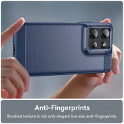 For Motorola Moto G Power 2025 Carbon Fiber Brushed Texture TPU Phone Case(Blue)