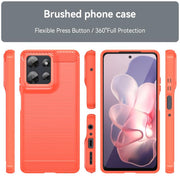 For Motorola Moto G Power 2025 Carbon Fiber Brushed Texture TPU Phone Case(Red)