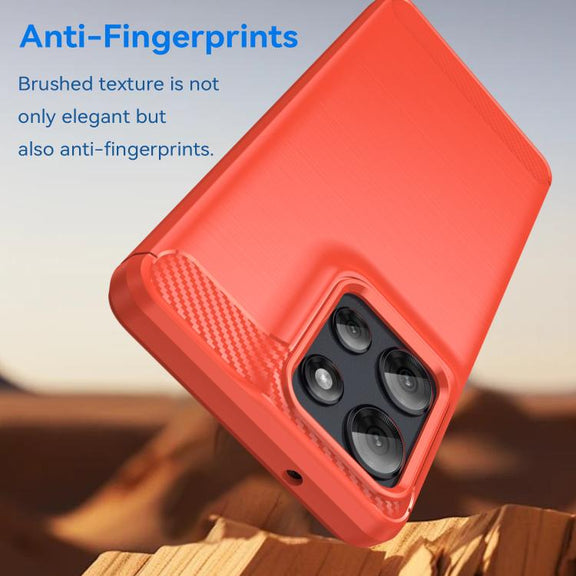 For Motorola Moto G Power 2025 Carbon Fiber Brushed Texture TPU Phone Case(Red)