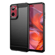 For Motorola Moto E15 Carbon Fiber Brushed Texture TPU Phone Case(Black)