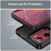 For Motorola Moto E15 Carbon Fiber Brushed Texture TPU Phone Case(Black)