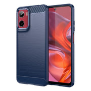 For Motorola Moto E15 Carbon Fiber Brushed Texture TPU Phone Case(Blue)