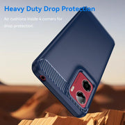 For Motorola Moto E15 Carbon Fiber Brushed Texture TPU Phone Case(Blue)