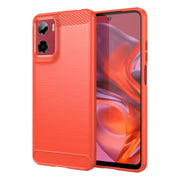 For Motorola Moto E15 Carbon Fiber Brushed Texture TPU Phone Case(Red)