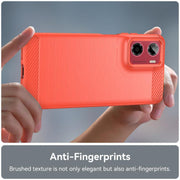 For Motorola Moto E15 Carbon Fiber Brushed Texture TPU Phone Case(Red)