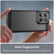 For Motorola Moto G15 Carbon Fiber Brushed Texture TPU Phone Case(Black)