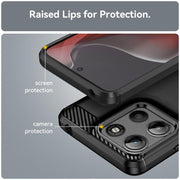 For Motorola Moto G15 Carbon Fiber Brushed Texture TPU Phone Case(Black)