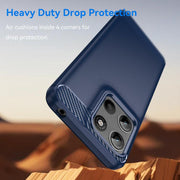 For Motorola Moto G15 Carbon Fiber Brushed Texture TPU Phone Case(Blue)