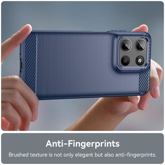For Motorola Moto G15 Carbon Fiber Brushed Texture TPU Phone Case(Blue)