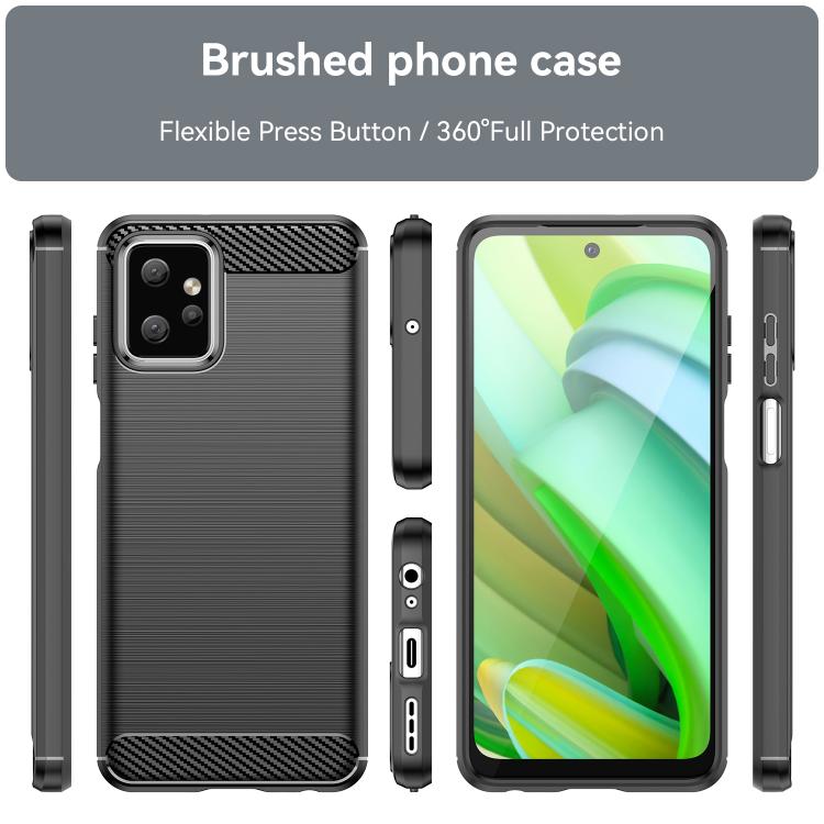 For Motorola Moto G Power 2023 Carbon Fiber Brushed Texture TPU Phone Case(Black)