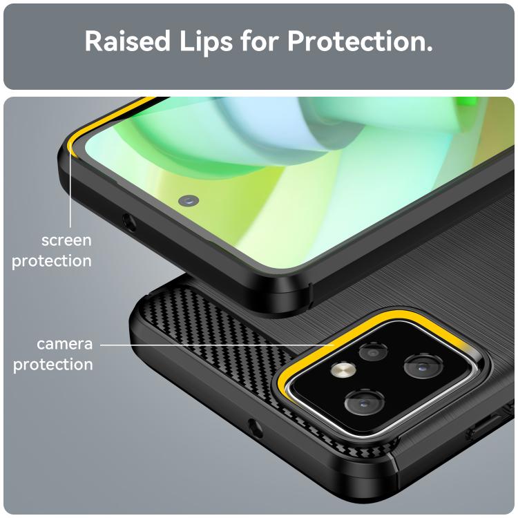 For Motorola Moto G Power 2023 Carbon Fiber Brushed Texture TPU Phone Case(Black)