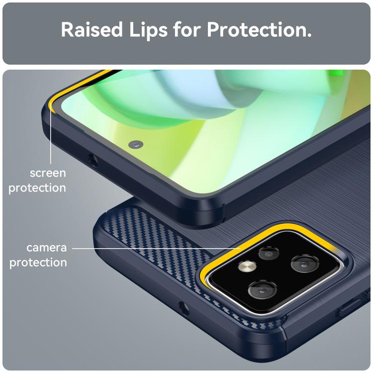 For Motorola Moto G Power 2023 Carbon Fiber Brushed Texture TPU Phone Case(Blue) - free shipping - PMC TechLife - Order now!