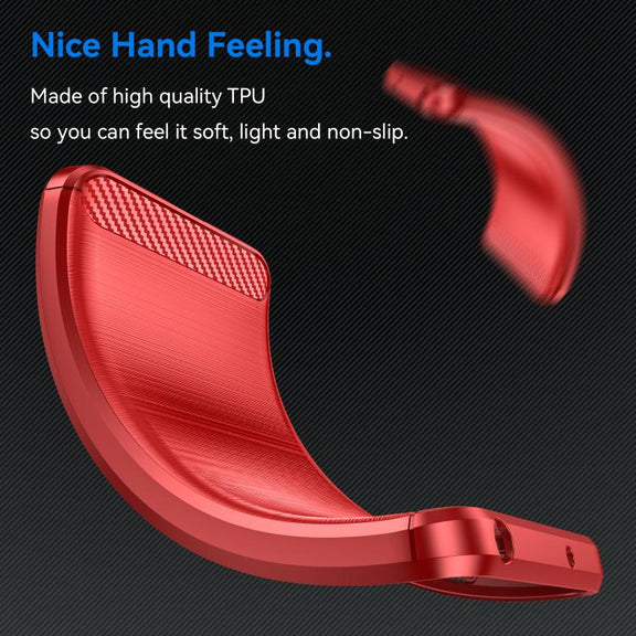 For Motorola Moto G Power 2023 Carbon Fiber Brushed Texture TPU Phone Case(Red)