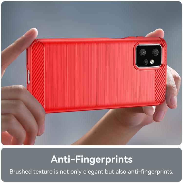 For Motorola Moto G Power 2023 Carbon Fiber Brushed Texture TPU Phone Case(Red)