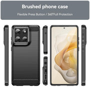 For Motorola Moto G Stylus 5G 2025 Carbon Fiber Brushed Texture TPU Phone Case(Black)