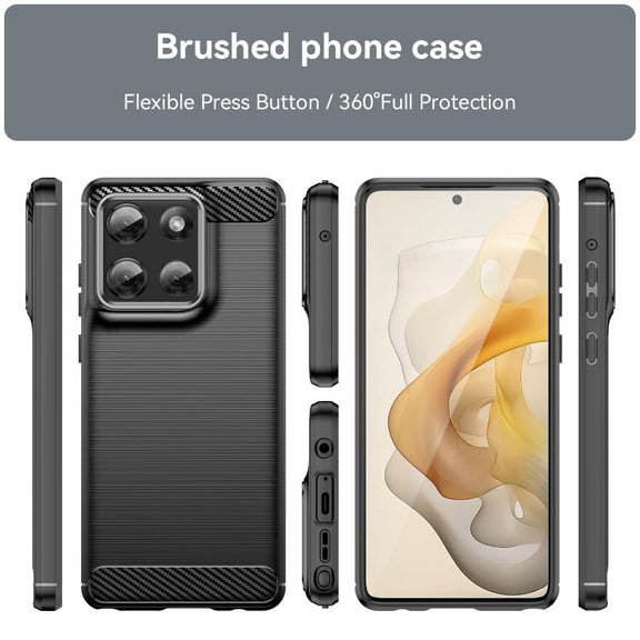 For Motorola Moto G Stylus 5G 2025 Carbon Fiber Brushed Texture TPU Phone Case(Black)