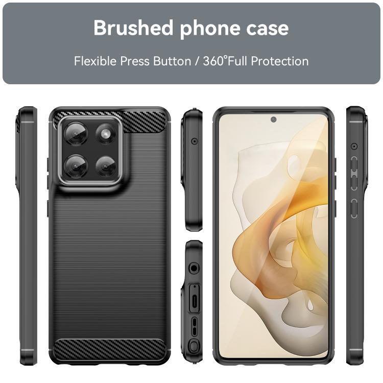 For Motorola Moto G Stylus 5G 2025 Carbon Fiber Brushed Texture TPU Phone Case(Black)