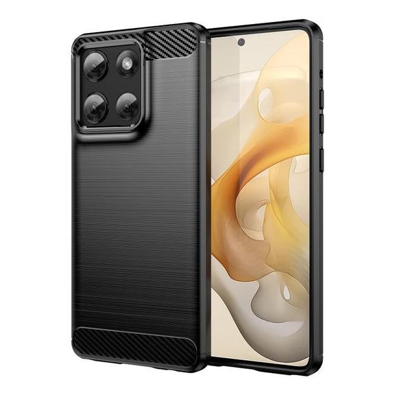 For Motorola Moto G Stylus 5G 2025 Carbon Fiber Brushed Texture TPU Phone Case(Black)