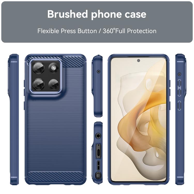 For Motorola Moto G Stylus 5G 2025 Carbon Fiber Brushed Texture TPU Phone Case(Blue)