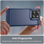 For Motorola Moto G Stylus 5G 2025 Carbon Fiber Brushed Texture TPU Phone Case(Blue)