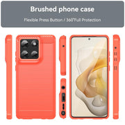 For Motorola Moto G Stylus 5G 2025 Carbon Fiber Brushed Texture TPU Phone Case(Red)