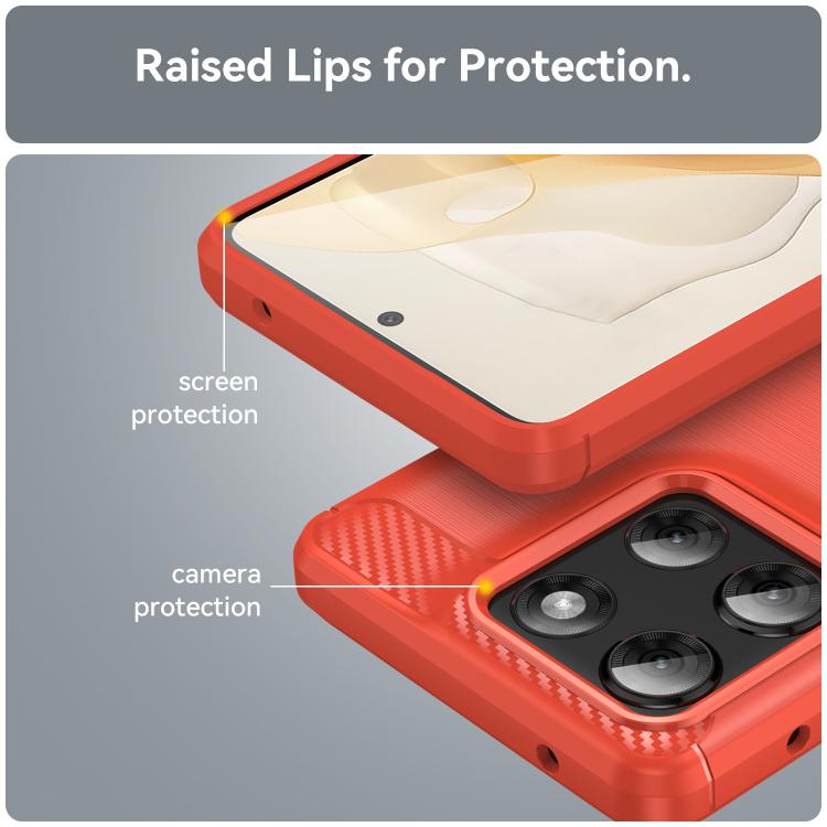 For Motorola Moto G Stylus 5G 2025 Carbon Fiber Brushed Texture TPU Phone Case(Red)