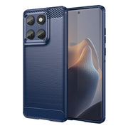 For Motorola Edge 60 Fusion Carbon Fiber Brushed Texture TPU Phone Case(Blue)