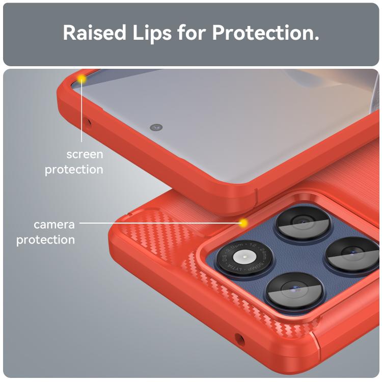 For Motorola Edge 60 Fusion Carbon Fiber Brushed Texture TPU Phone Case(Red) - free shipping - PMC TechLife - Order now!
