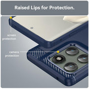 For Motorola Edge 5G 2025 Carbon Fiber Brushed Texture TPU Phone Case(Blue)