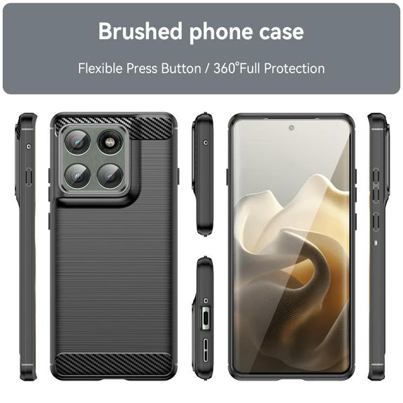 For Motorola Edge 60 Pro Carbon Fiber Brushed Texture TPU Phone Case(Black)