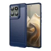 For Motorola Edge 60 Pro Carbon Fiber Brushed Texture TPU Phone Case(Blue)