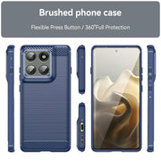For Motorola Edge 60 Pro Carbon Fiber Brushed Texture TPU Phone Case(Blue)