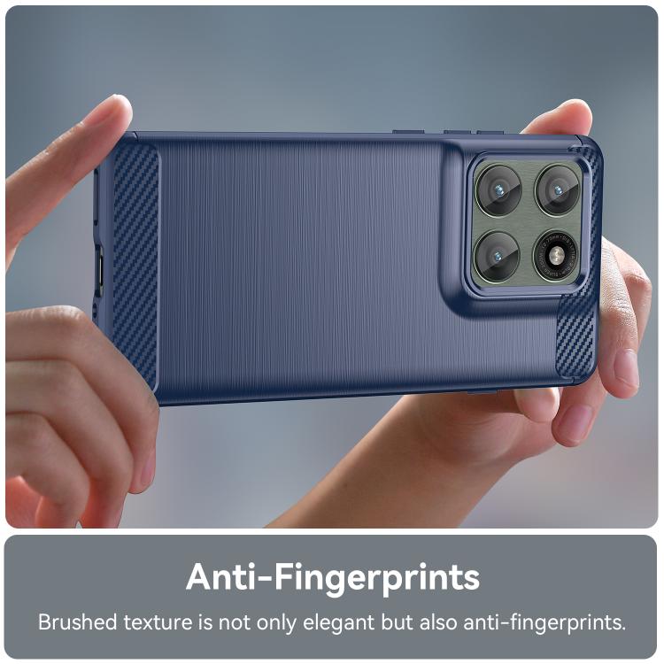 For Motorola Edge 60 Pro Carbon Fiber Brushed Texture TPU Phone Case(Blue)