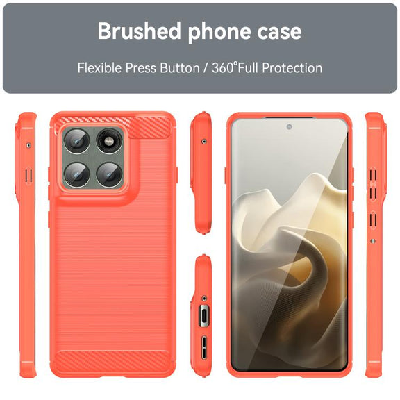 For Motorola Edge 60 Pro Carbon Fiber Brushed Texture TPU Phone Case(Red)