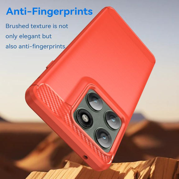 For Motorola Edge 60 Pro Carbon Fiber Brushed Texture TPU Phone Case(Red)