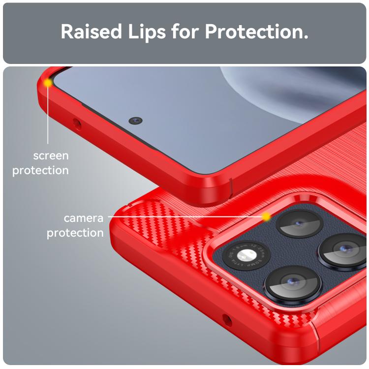 For Motorola Moto G86 5G Carbon Fiber Brushed Texture TPU Phone Case(Red) - free shipping - PMC TechLife - Order now!